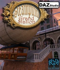 Steampunk Grand Station for Daz