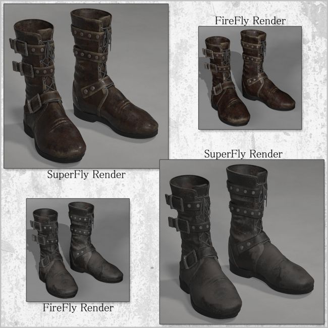 PBR Styles for LF Biker Boots | 3d Models for Daz Studio and Poser