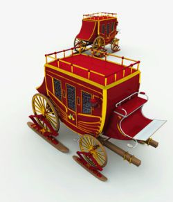 Christmas Stage Coach for Poser