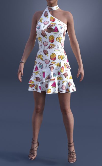 dForce Mollie Candy Dress Textures | 3d Models for Daz Studio and Poser