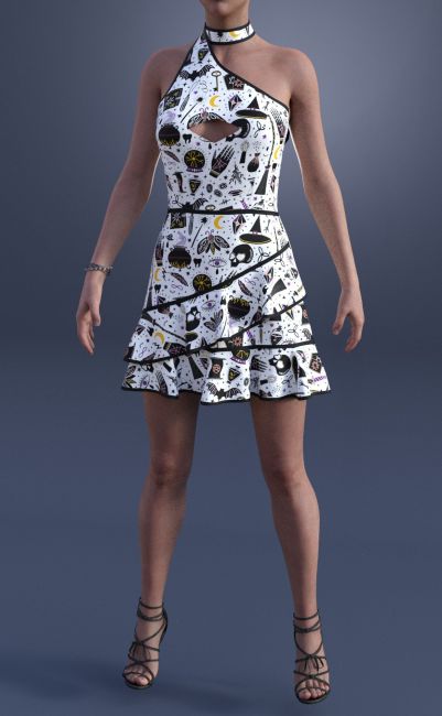 dForce Mollie Candy Dress Textures | 3d Models for Daz Studio and Poser