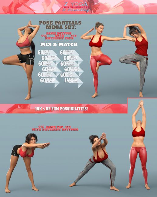 Z Advanced Yoga and Stretching Pose Mega Set for Genesis 9 and 8 Female