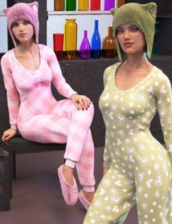 dForce Cozy Kitty PJ for Genesis 8 Female