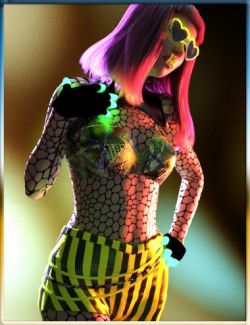 dForce Rave Party Outfit Raveva Textures