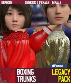 Boxing Trunks LegacyPack for Genesis and Genesis 2 Female and Male