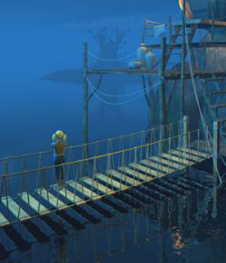 Four hanging bridges for Daz Studio