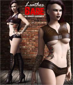 Leather Babe Outfit Set for Genesis 8 Females