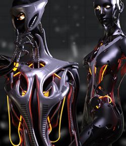 CyBody- Cyborg Internal Structure and Materials for Genesis 8 Female