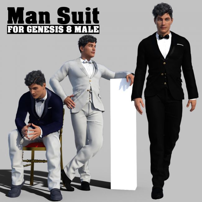 Futuristic Formal Outfit for Genesis 8 and 8.1 Males Bundle