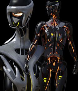 CyBody- Cyborg Internal Structure and Materials for Genesis 8 Male