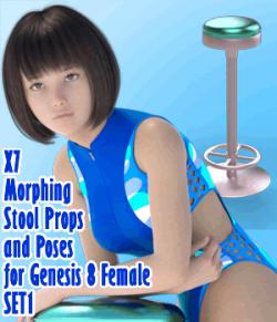 X7 Morphing Stool Props and Poses for Genesis 8 Female SET1