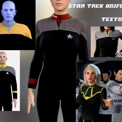 Star Trek Uniforms Texture G2M and G3F