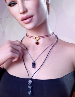 Crystal Necklaces For Genesis 8 Female and Male