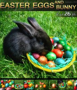 Easter Eggs and Bunny - 2D backgrounds and PNG