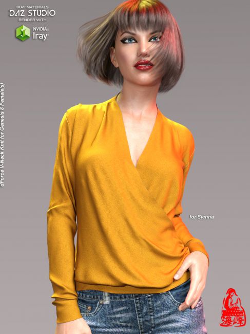 dForce V-Neck Knit for Genesis 8 Female(s) | 3d Models for Daz