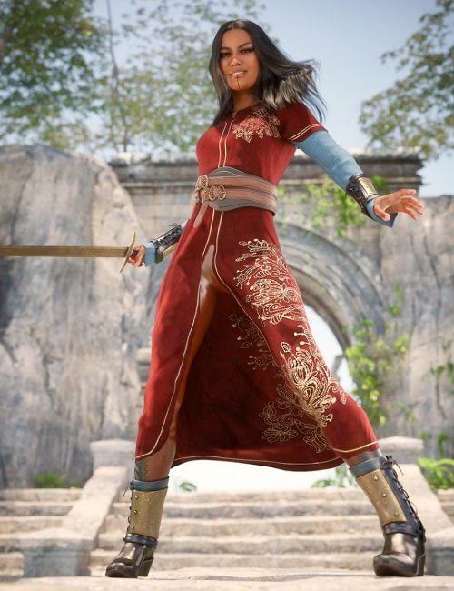 dForce Ruby Siege Outfit for Genesis 8 Female