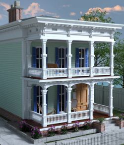 MS20 New Orleans Garden District House for DAZ Studio 4.9 Iray