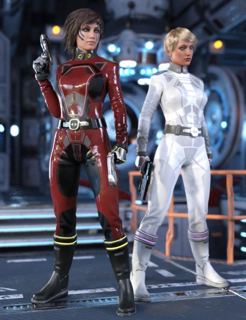 Sci-Fi Lieutenant Outfit for Genesis 3 Female(s)