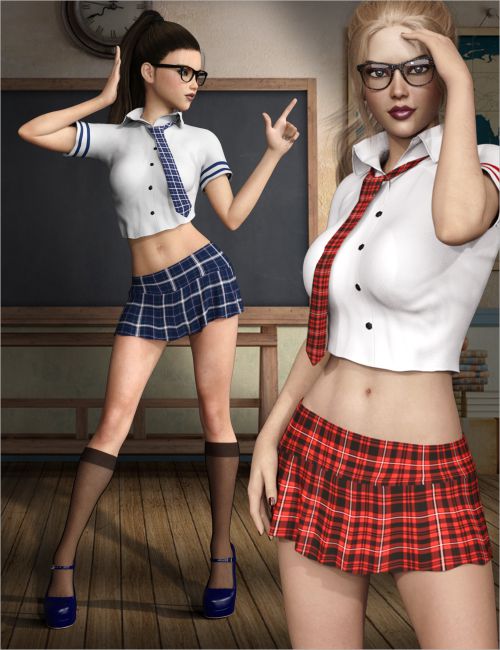 dForce Naughty School Girl Outfit Set for Genesis 8 Females