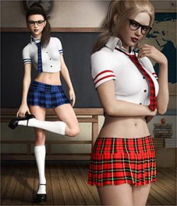 dForce Naughty School Girl Outfit Set for Genesis 8 Females