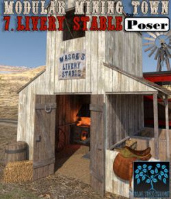 Modular Mining Town: 7. Livery Stable for Poser