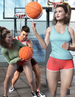 Z Shooting Hoops Scene and Poses for Genesis 8