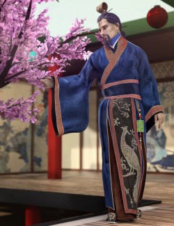 Peacock Hanfu Outfit for Genesis 8 Male(s)
