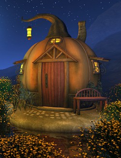 Pumpkin house for Daz Studio