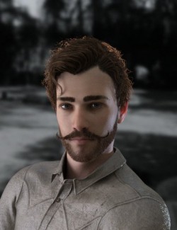 Bastien Curly Hair and Beard for Genesis 8 Male(s)