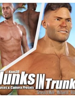 Hunks in Trunks - 20 Poses For Genesis 8 Male