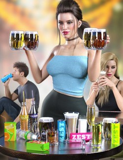 Z Drinks Aplenty Props and Poses for Genesis 8