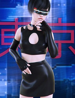 dForce Cyberpunk Outfit for Genesis 8 Female