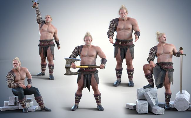 Z Norse Warrior Poses and Expressions for Kjaer 8 | 3d Models for Daz  Studio and Poser