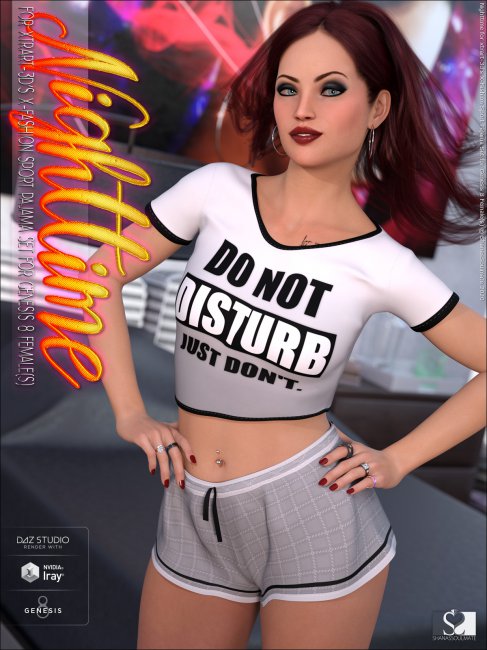 Click here to see preview images for "Nighttime for X-Fashion Sport Pajama Set for Genesis 8 Females" Nighttime for X-Fashion Sport Pajama Set for Genesis 8 Females