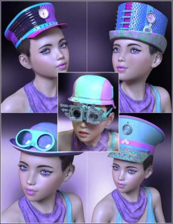 Neon Steam Punk Hats for Genesis 8