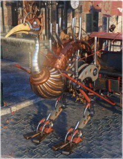 Steampunk Ostrich and Cart Bundle