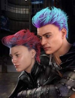 dForce Electro Hair for Genesis 3 and 8