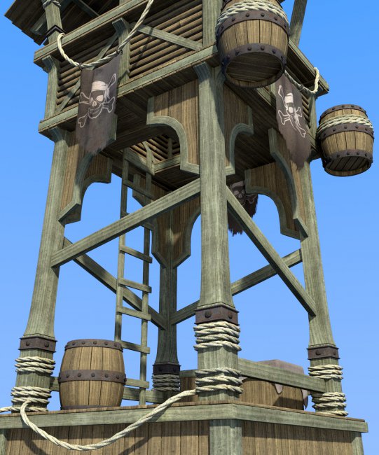 Pirate tower for Poser