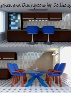 Kitchen and Diningroom For Dollhouse 1