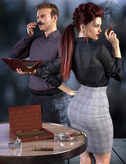 Z Smoke and Cigars Props and Poses for Genesis 8