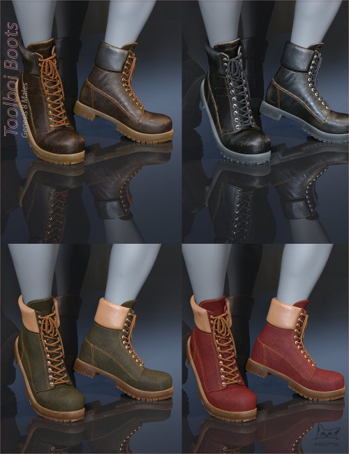 Toolboi Boots for Genesis 8 Males | 3d Models for Daz Studio and Poser