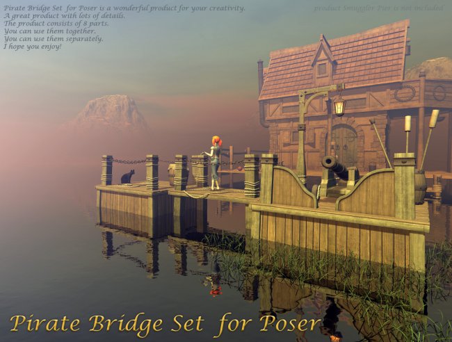 Pirate Bridge Set  for Poser