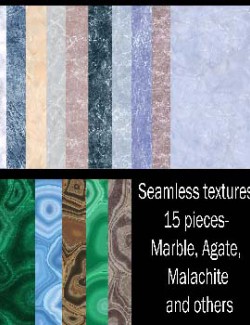 Seamless textures of marble, malachite, agate and others