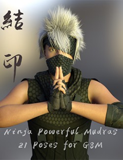 Ninja Powerful Mudras 21 Poses for Genesis 8 Male