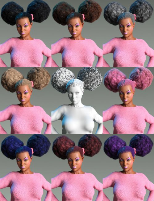 Afro Puffs (Black Background)