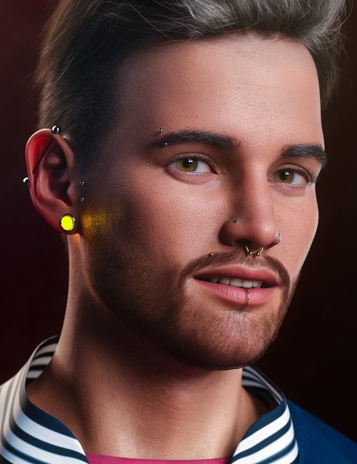 Vario Piercing for Genesis 8.1 Male | 3d Models for Daz Studio and