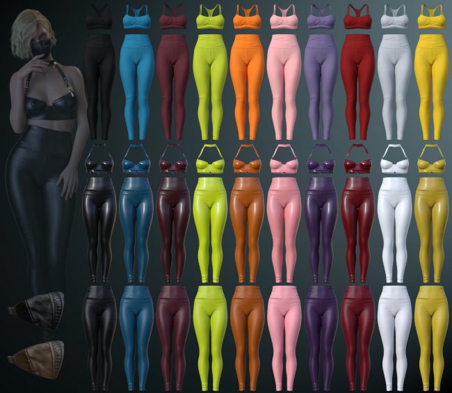 High Waisted Leggings Outfit for Genesis 8 and 8.1 Females