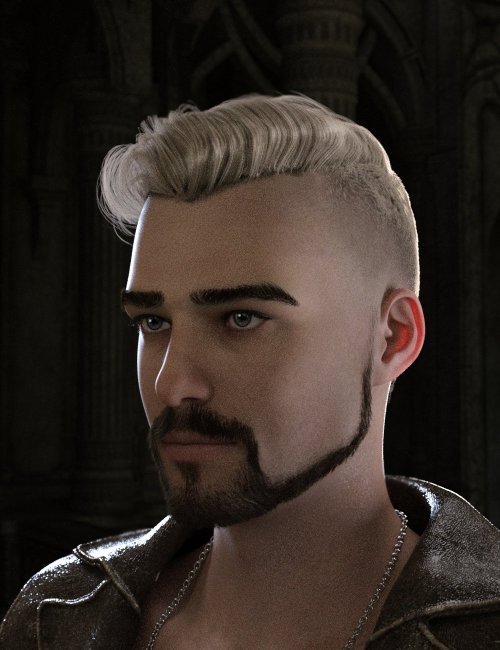 Beau Fade Flip Hair, Beard and Eyebrows for Genesis 8 and 8.1 Males ...