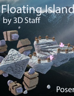 3DStaff Floating Island for Poser