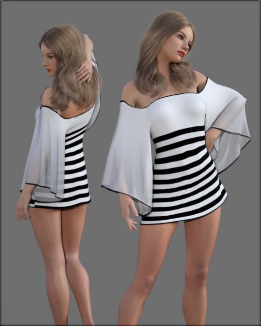 Faxhion - dForce Comics Cutie Dress | 3d Models for Daz Studio and Poser